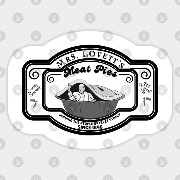 Sweeney Todd Mrs. Lovett's Meat Pies Sticker by The O.D.D. Shoppe